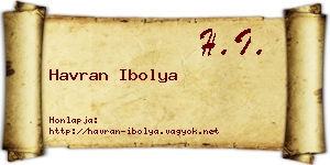 Havran Ibolya névjegykártya